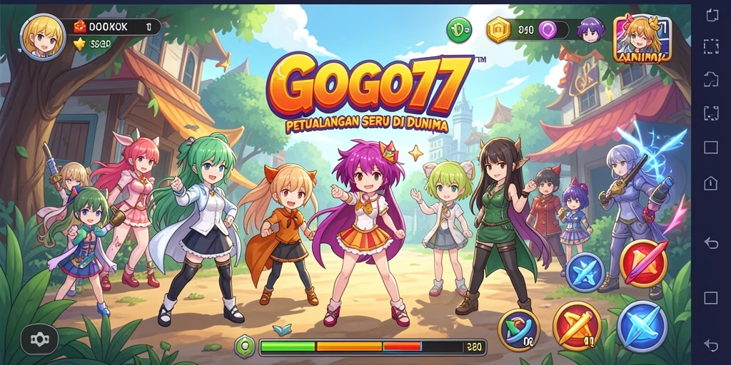 Tampilan gameplay menarik di GOGO77 dengan karakter Anime yang beragam.