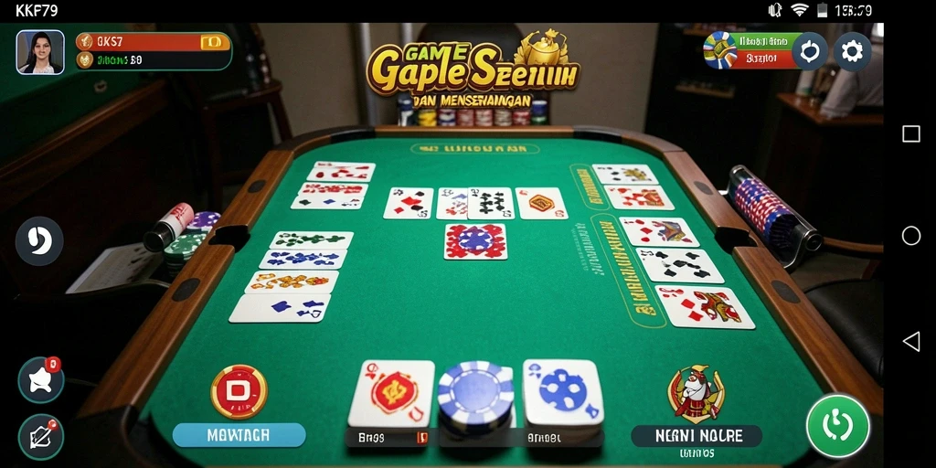 Screenshot KPK79 menampilkan permainan Gaple yang seru dan interaktif.