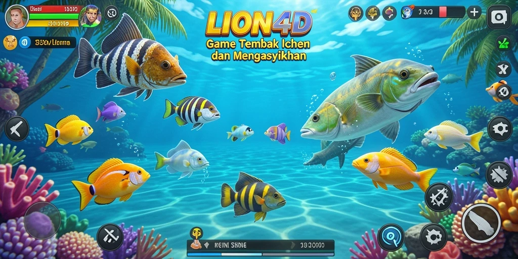 Gameplay seru LION4D saat menembak ikan.