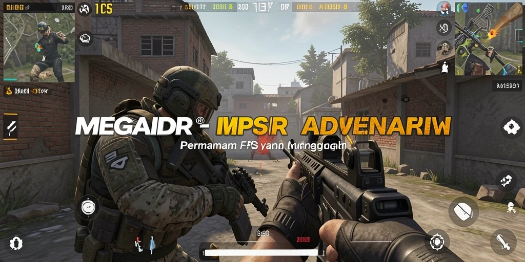 Tangkapan layar gameplay MEGAIDR menampilkan aksi menegangkan dalam pertempuran FPS.