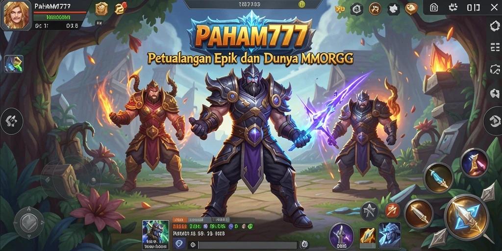 Tampilan gameplay PAHAM777 yang memukau dalam pertempuran MMORPG.