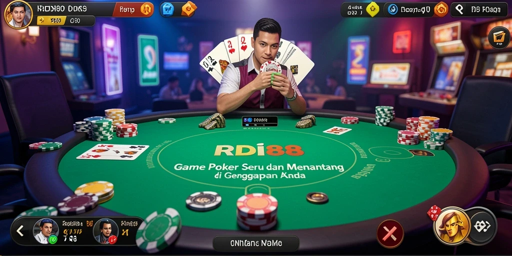 Ilustrasi gameplay Poker yang mendebarkan di RDI88.