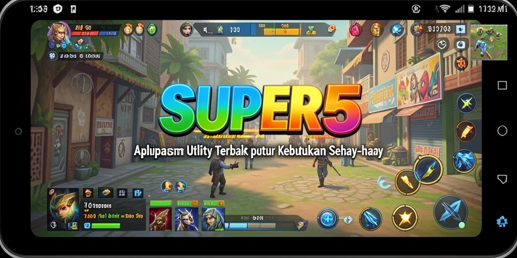 Tampilan interaktif aplikasi SUPER5 yang memudahkan pengguna.