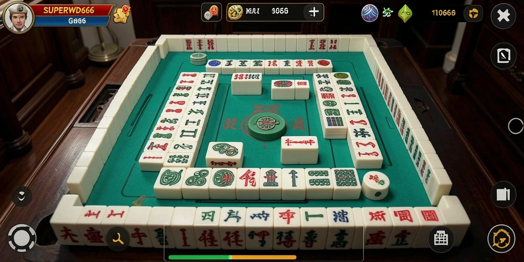 Tampilan gameplay Mahjong SUPERWD666 yang mendebarkan dan penuh strategi.