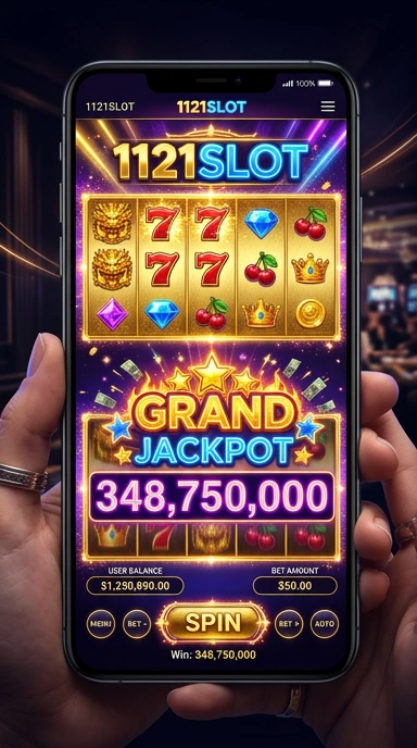Tampilan utama aplikasi 1121slot dengan berbagai fitur menarik.